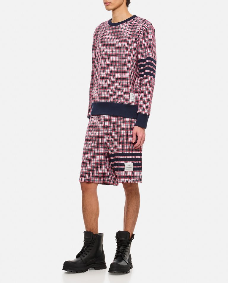 4 BAR COTTON CREWNECK SWEATSHIRT for Men - Thom Browne sale