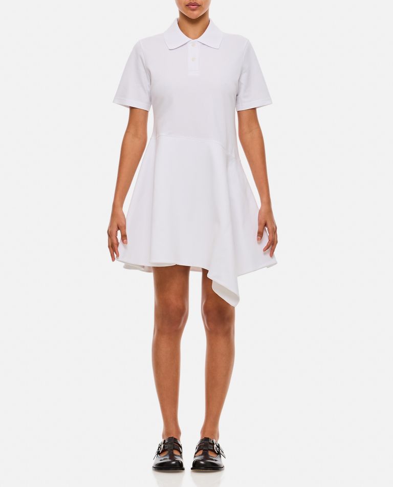Shop Jw Anderson Asymmetric Polo Dress In White