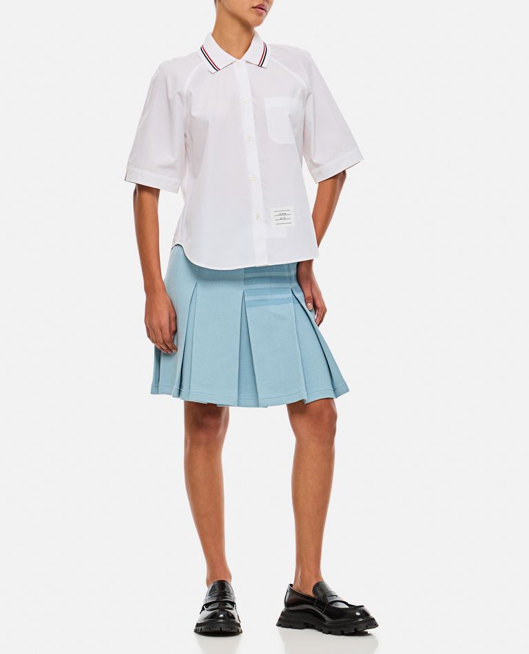 Shop Thom Browne Box Pleat Point Collar Shirt In White