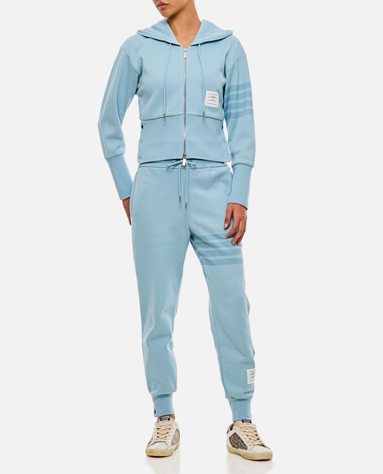 Shop Thom Browne Sweatpants In Double Face Knit In Sky Blue