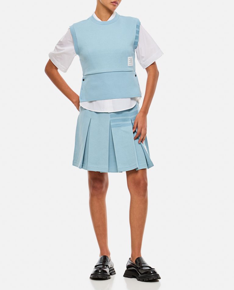 Shop Thom Browne Blouson Shell Top In Double Face Knit In Sky Blue