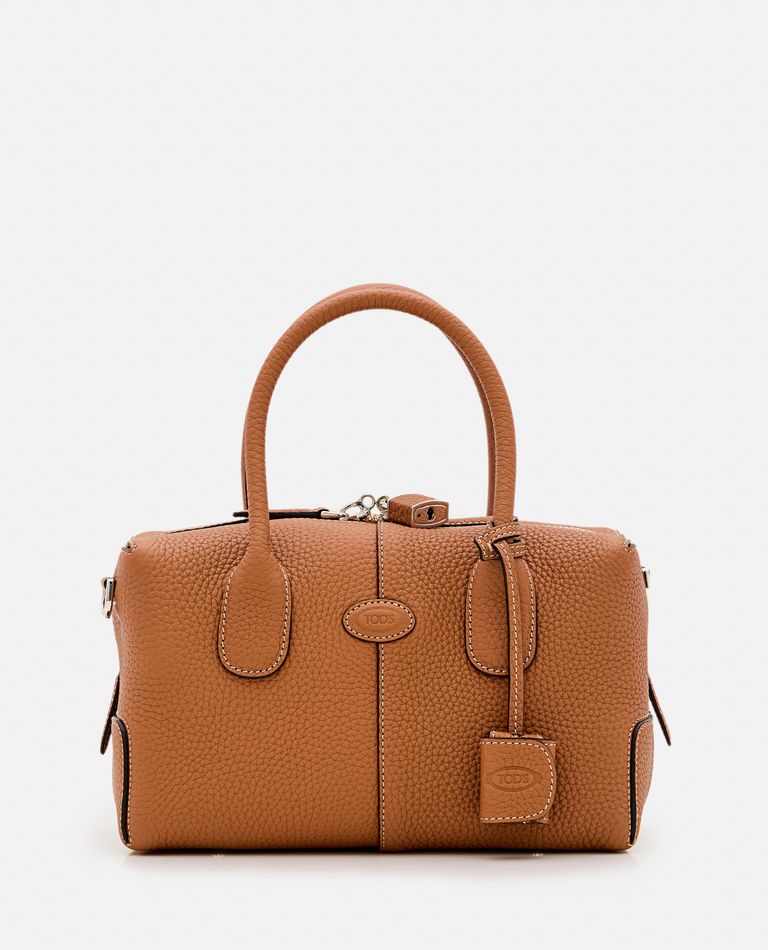 Shop Tod's Mini Bauletto Leather Bag In Brown