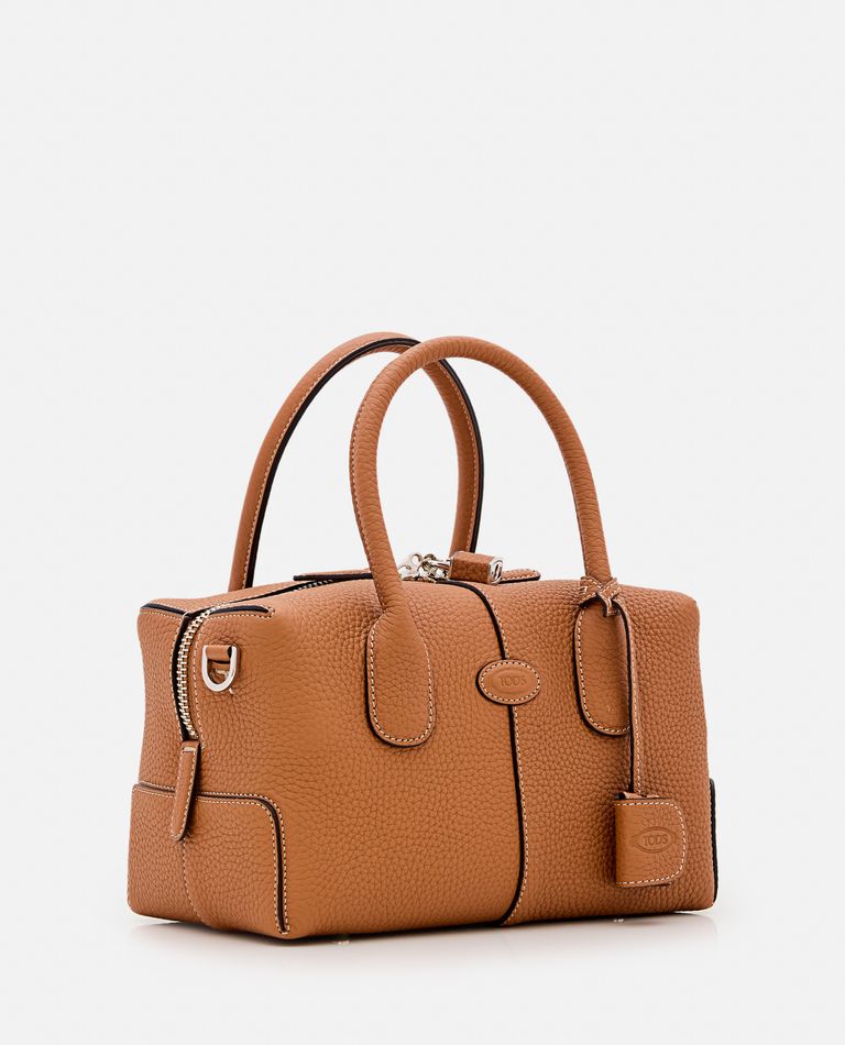 Shop Tod's Mini Bauletto Leather Bag In Brown