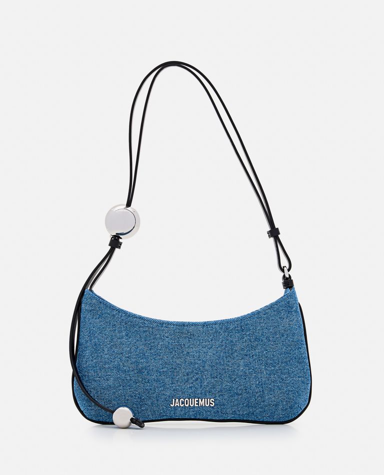 Shop Jacquemus Le Bisou Perle Leather Shoulder Bag In Blue
