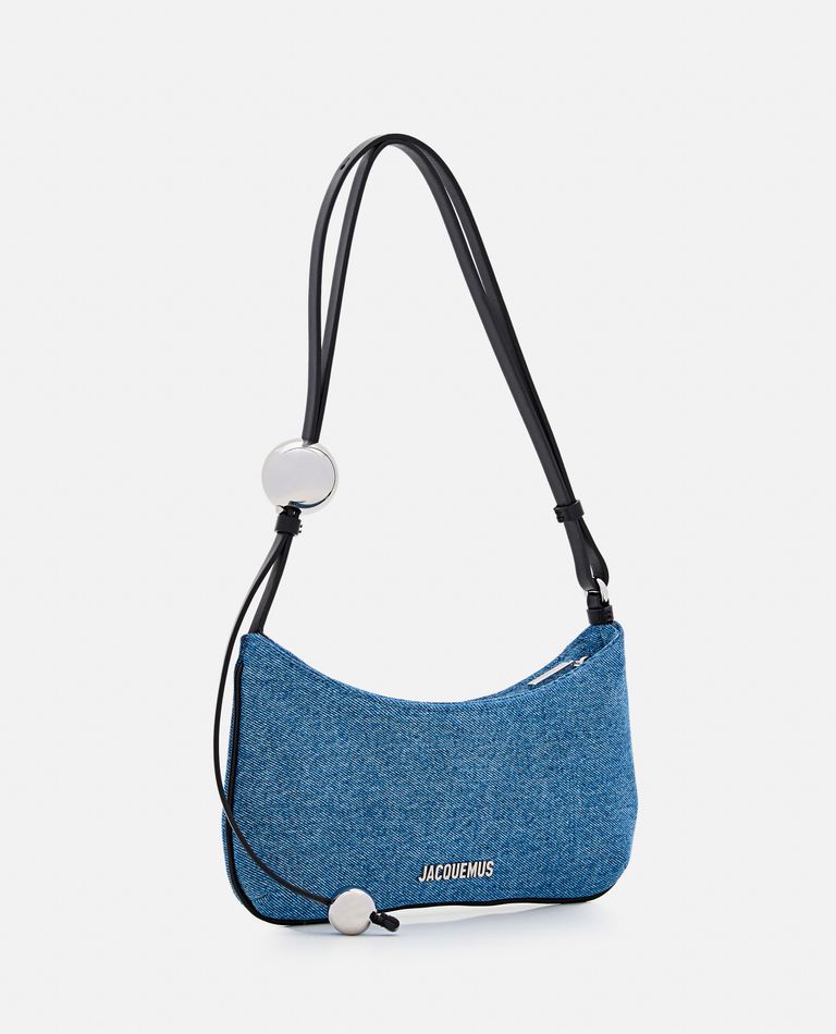 Shop Jacquemus Le Bisou Perle Leather Shoulder Bag In Blue