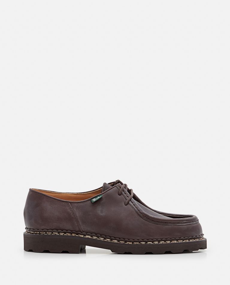 Shop Paraboot Michael Leather Derby Shoes In Brown