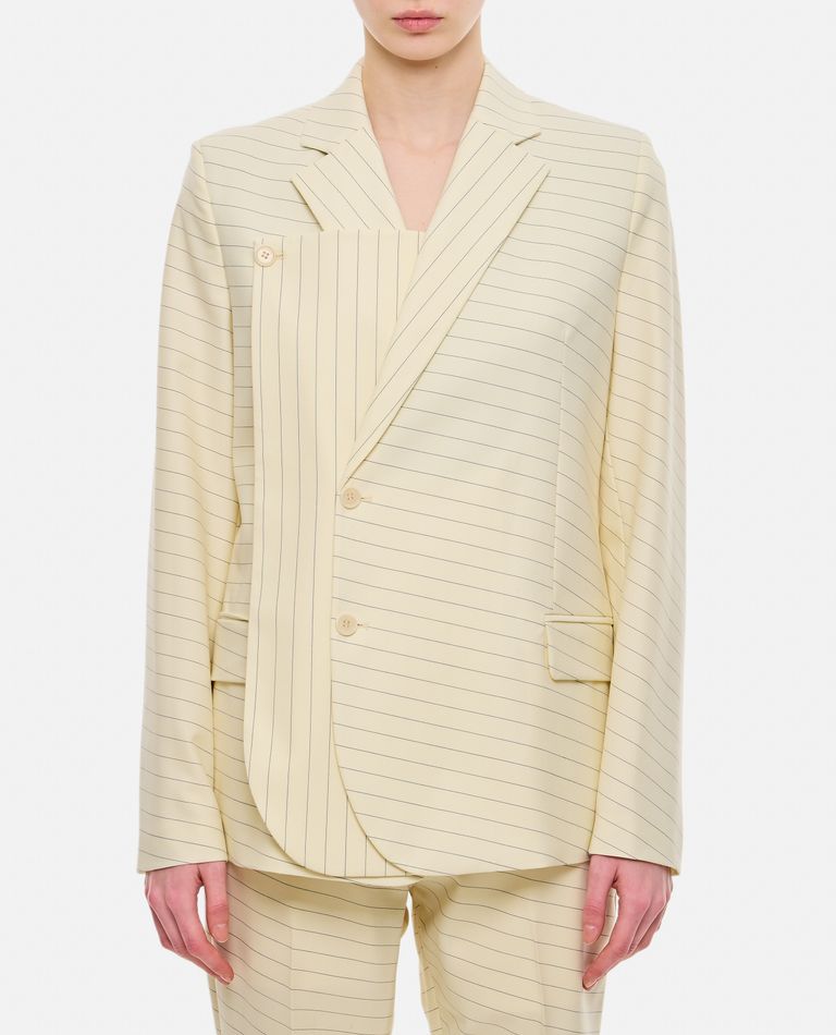 Shop Jw Anderson Pannelled Blazer In White