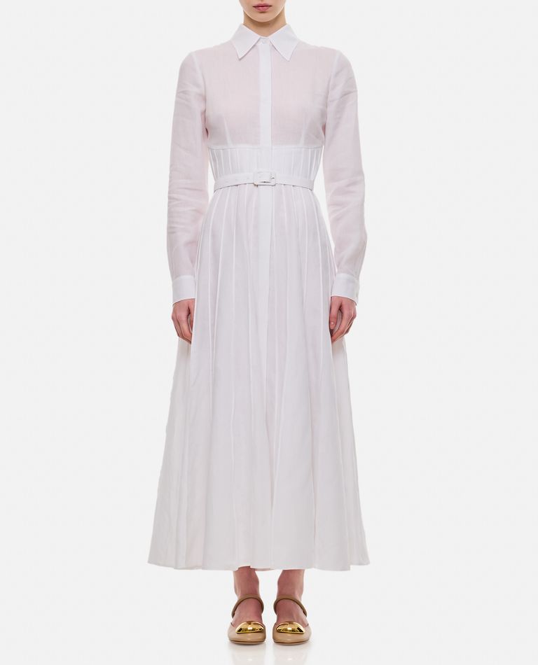 Gabriela Hearst Breton Shirtdress With Slip In Ivory Aloe Linen In White