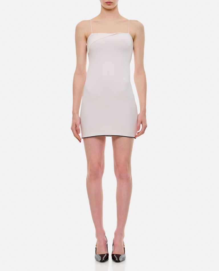 Jacquemus White Mini Dress 'la Mini Robe Aro' In Viscose Woman In White