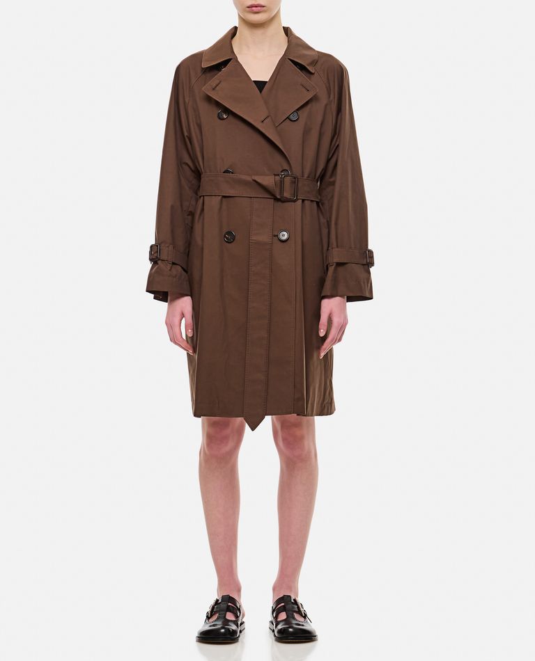 Shop Max Mara The Cube Titrench Impermeable Coat In Brown
