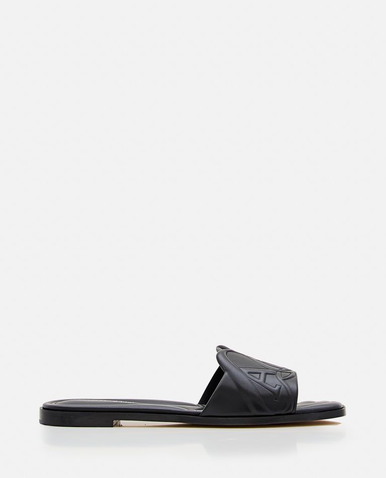 FLAT LEATHER SLIDE SANDAL