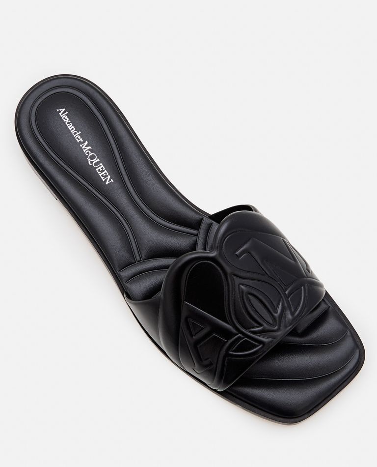 Alexander Mcqueen Black Tread Sandals With Ergonomic Rubber Sole | ModeSens