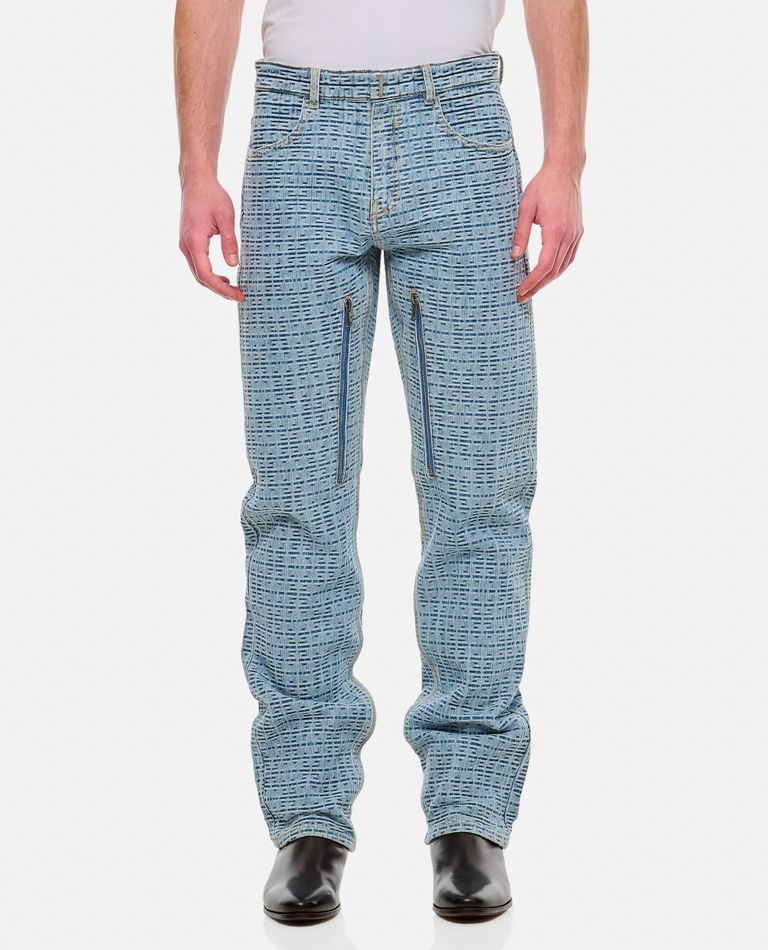 Shop Givenchy Denim Trousers In Sky Blue