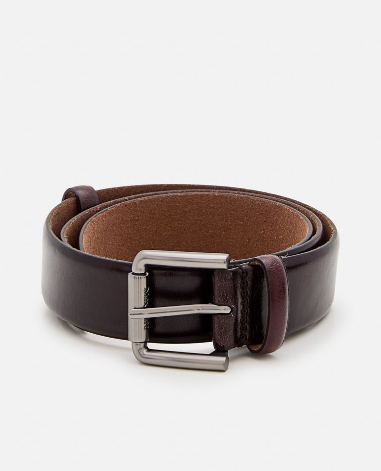 Shop Max Mara Wet Leather Belt In Brown
