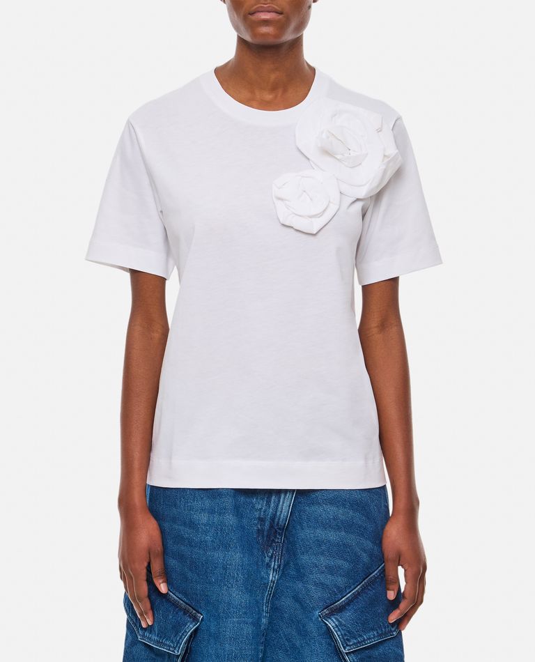 Shop Simone Rocha Boy T-shirt W/ Pressed Rose In White