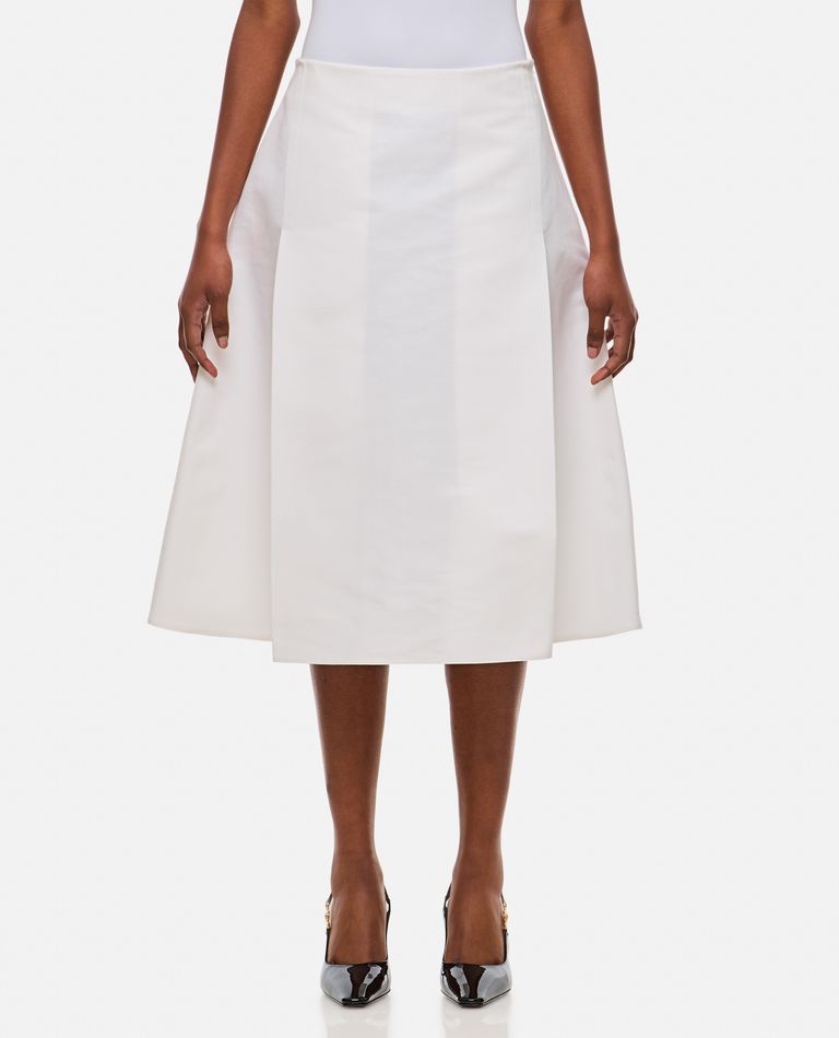Shop Marni Midi Flared Skirt In White