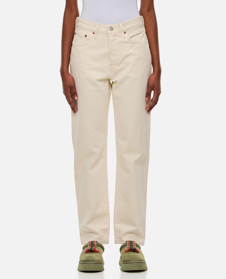Shop Levi Strauss & Co 501 Crop Booper Denim Pants In White