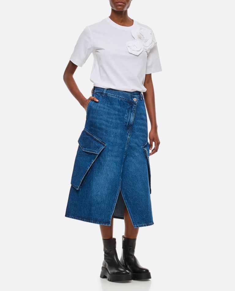 Shop Jw Anderson Cargo Pocket Midi Skirt In Blue