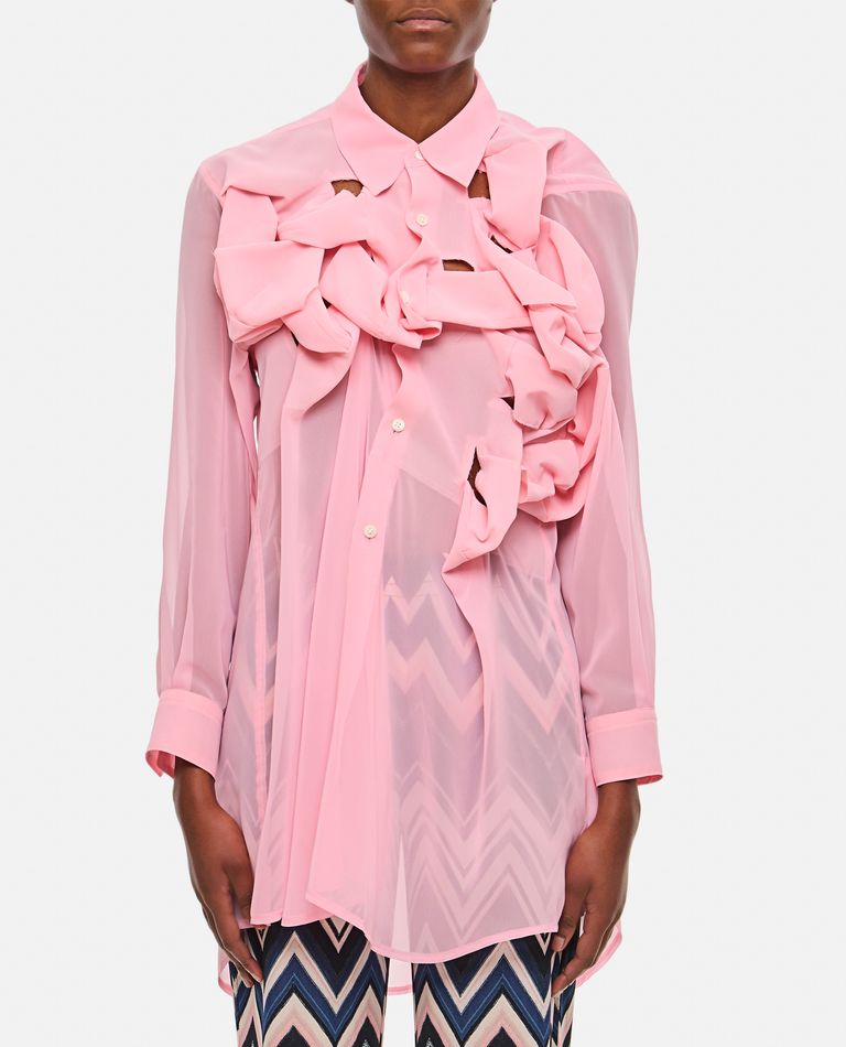 Shop Comme Des Garçons See-trough Georgette Shirt In Rose