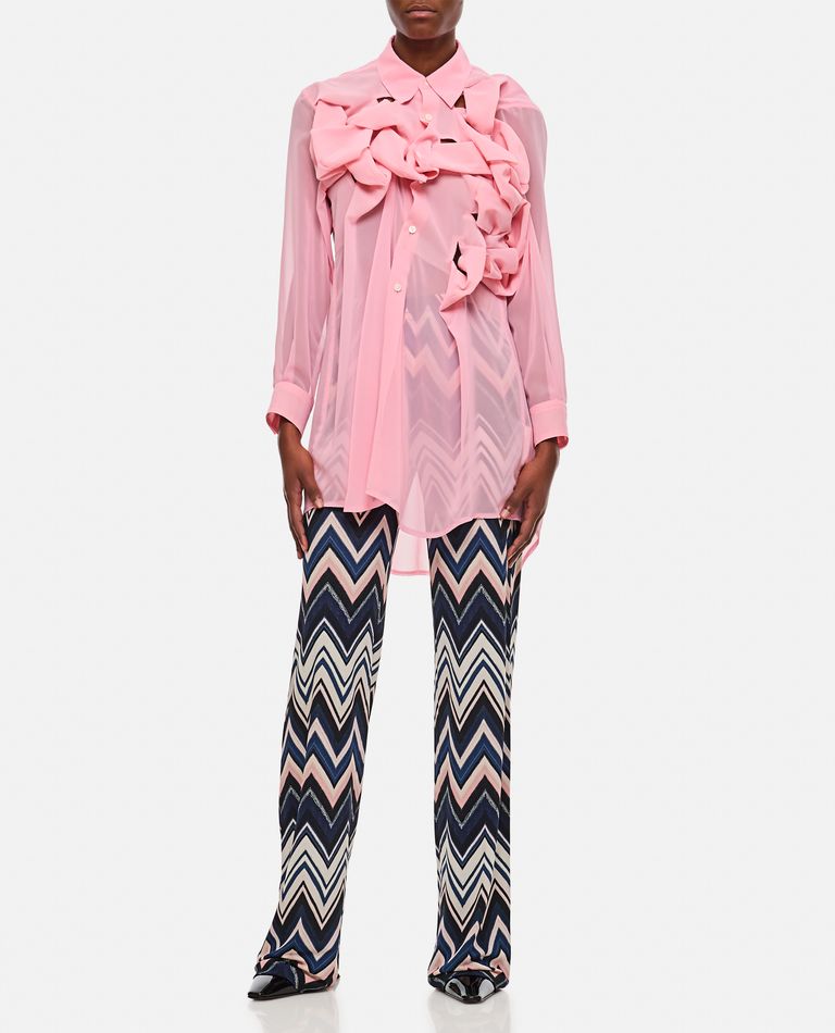 Shop Comme Des Garçons See-trough Georgette Shirt In Rose