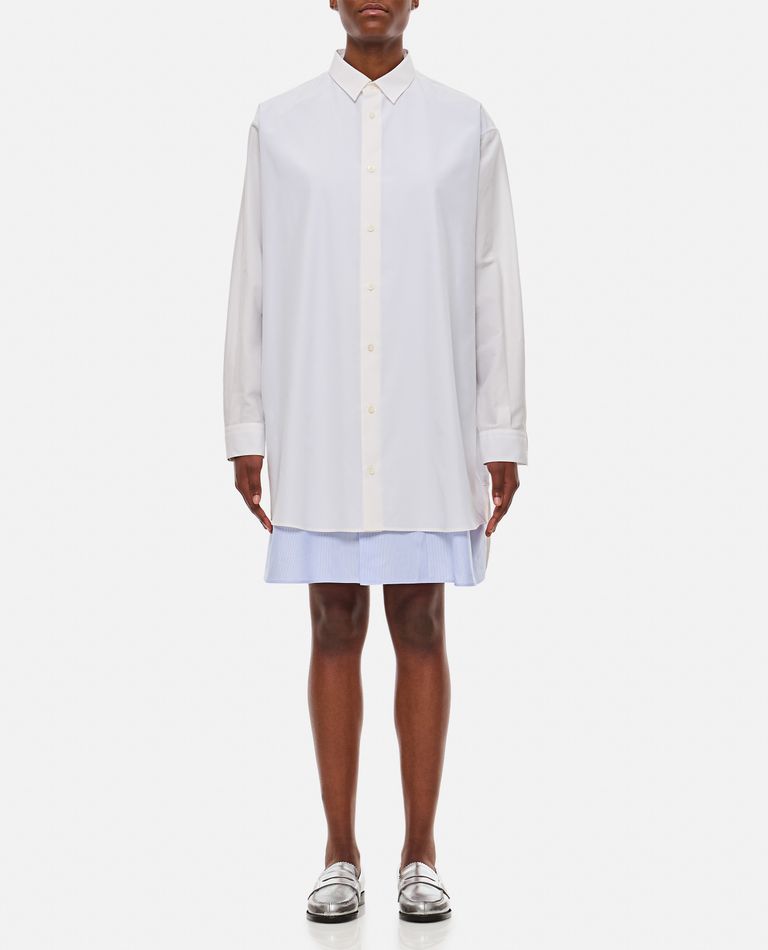 Shop Loewe Double Layer Shirt Dress In White