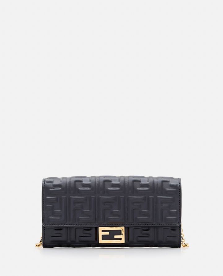 Fendi - EMBOSSED FF LEATHER WALLET CHAIN BAG_2
