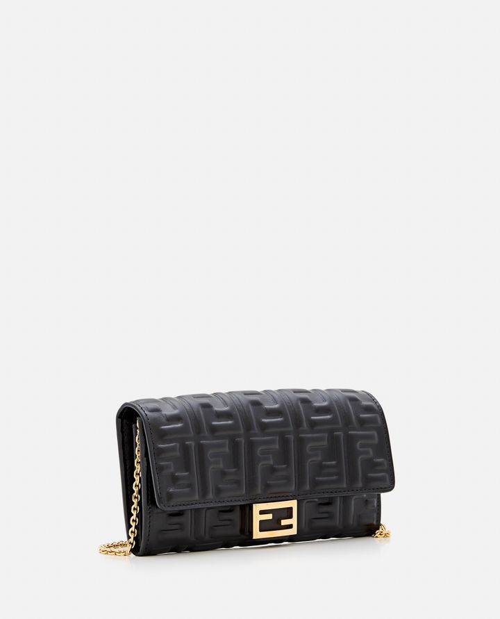 Fendi - EMBOSSED FF LEATHER WALLET CHAIN BAG_4