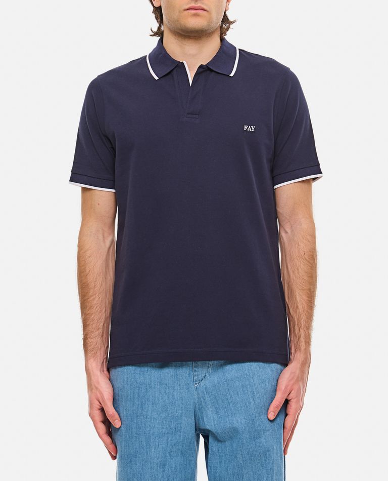 Shop Fay Stretch Country Club Polo In Blue