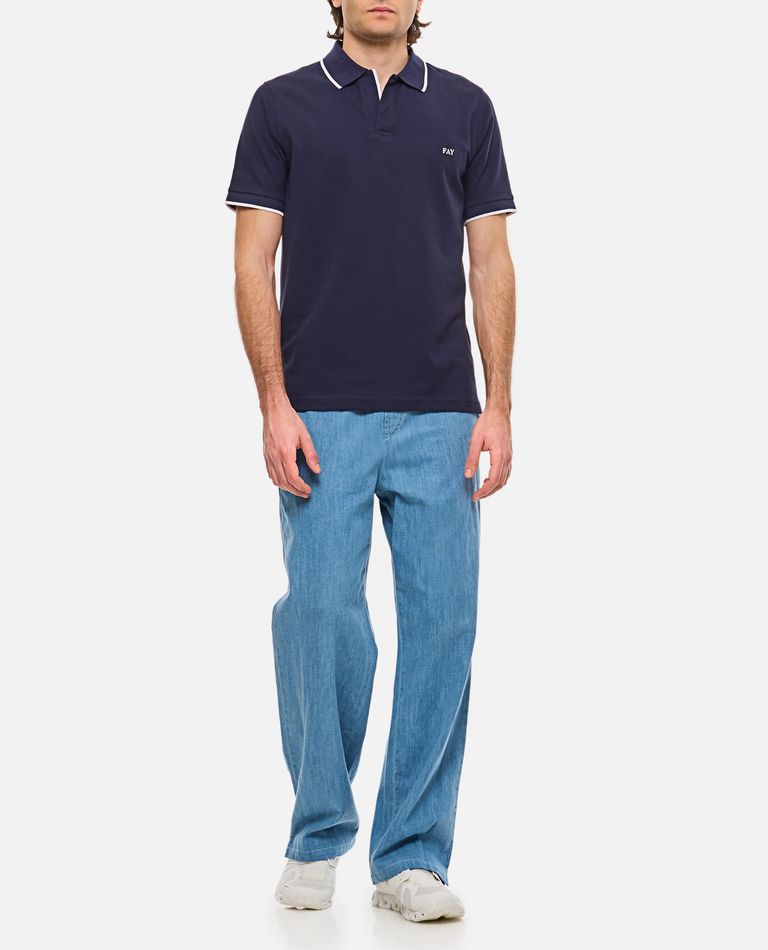 Shop Fay Stretch Country Club Polo In Blue