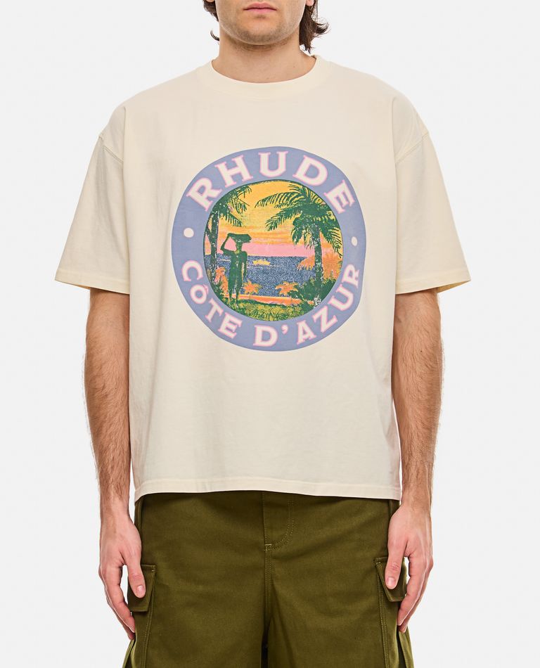 Shop Rhude Cottolago Cotton T-shirt In White