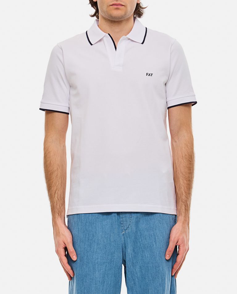 Shop Fay Stretch Country Club Polo In White