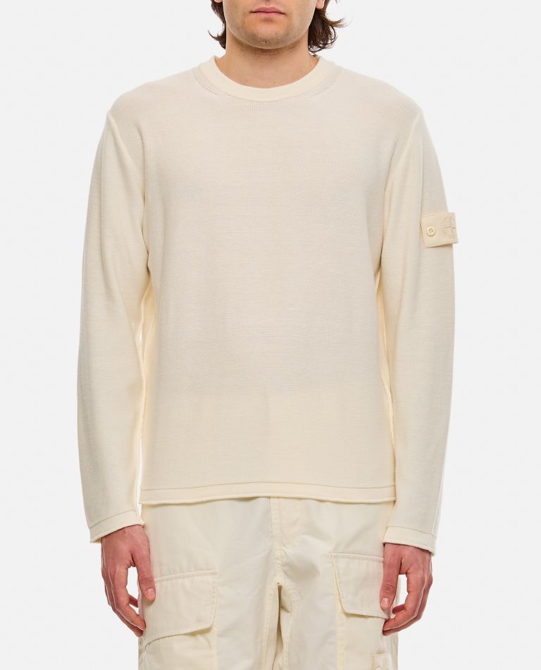 Shop Stone Island Ghost Crewneck Knit In White
