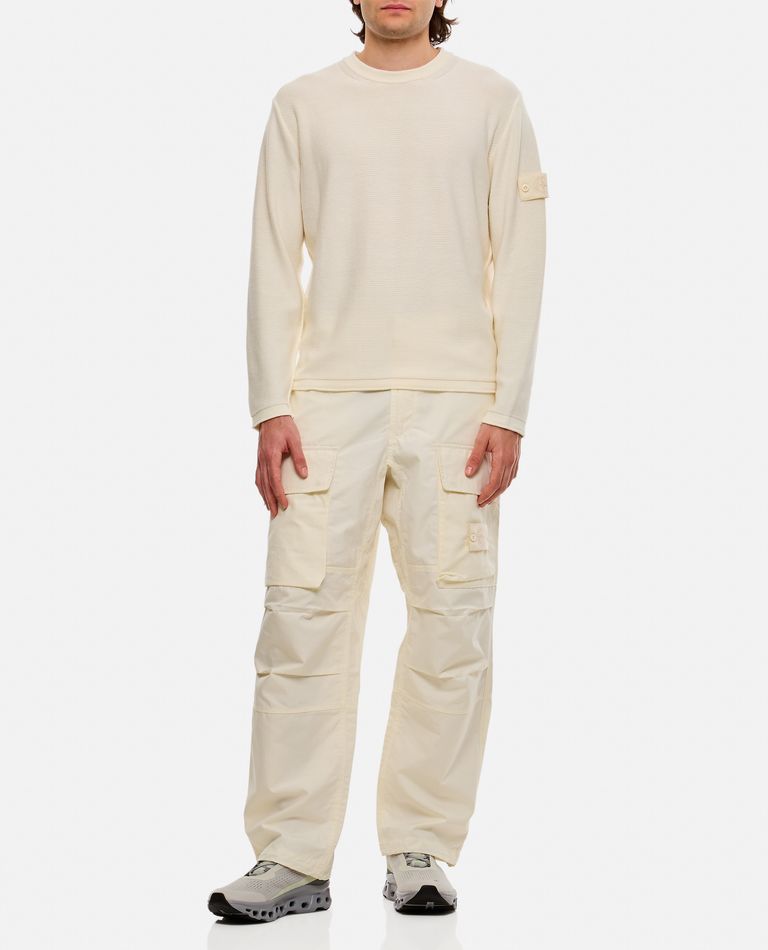 Shop Stone Island Ghost Crewneck Knit In White