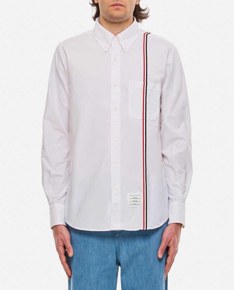 Shop Thom Browne Cotton Button Down Shirt In White