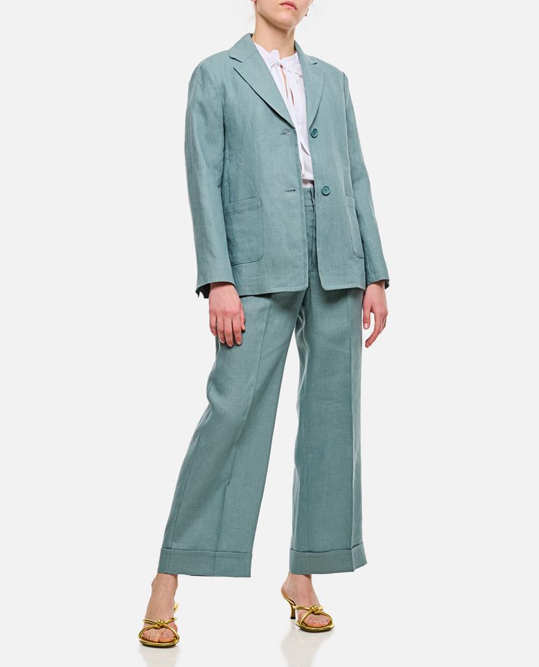Shop 's Max Mara Salix Linen Pants In Sky Blue