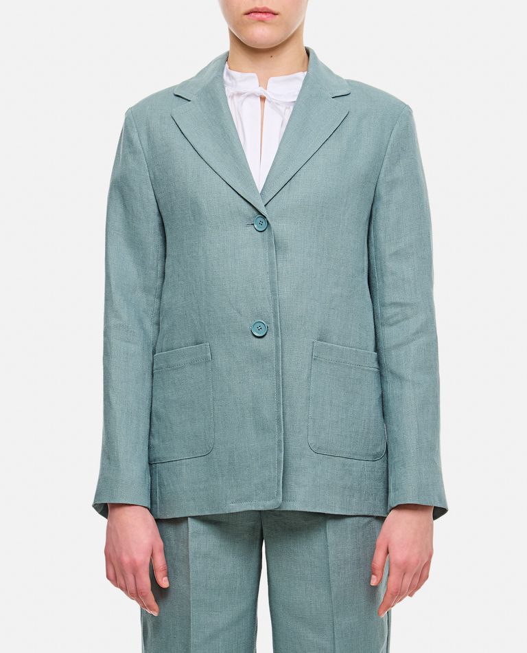 S Max Mara Socrates Linen Single Breasted Jacket In Sky Blue
