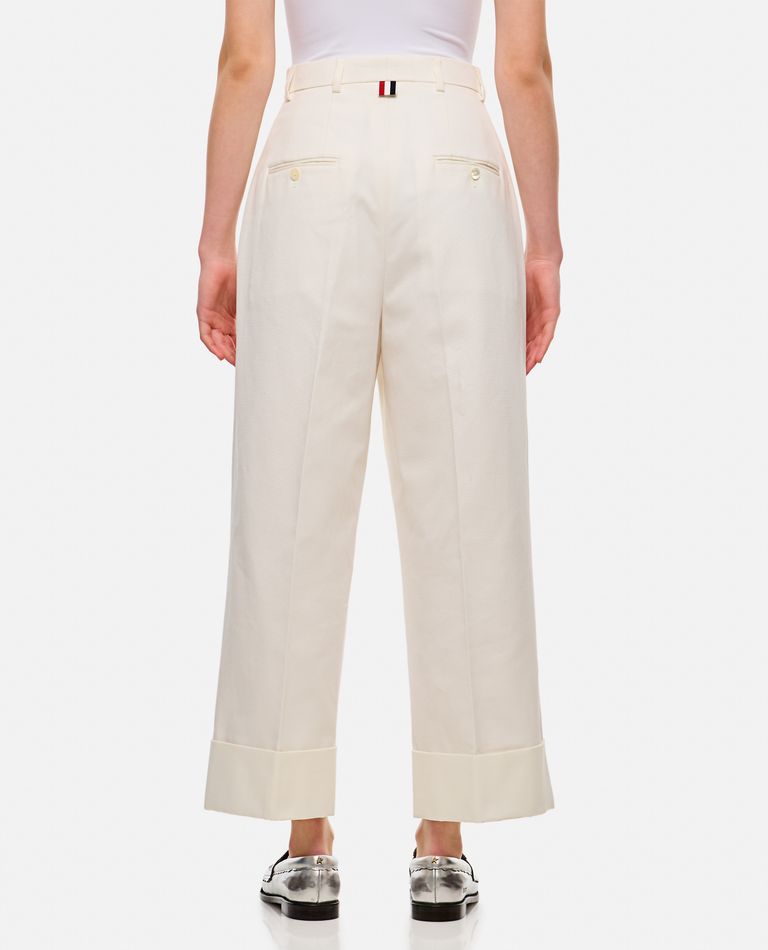 ボトムスその他 THOM BROWNE Women Pants FTR014A03788100 White Twill Sack Trousers | Thom Browne