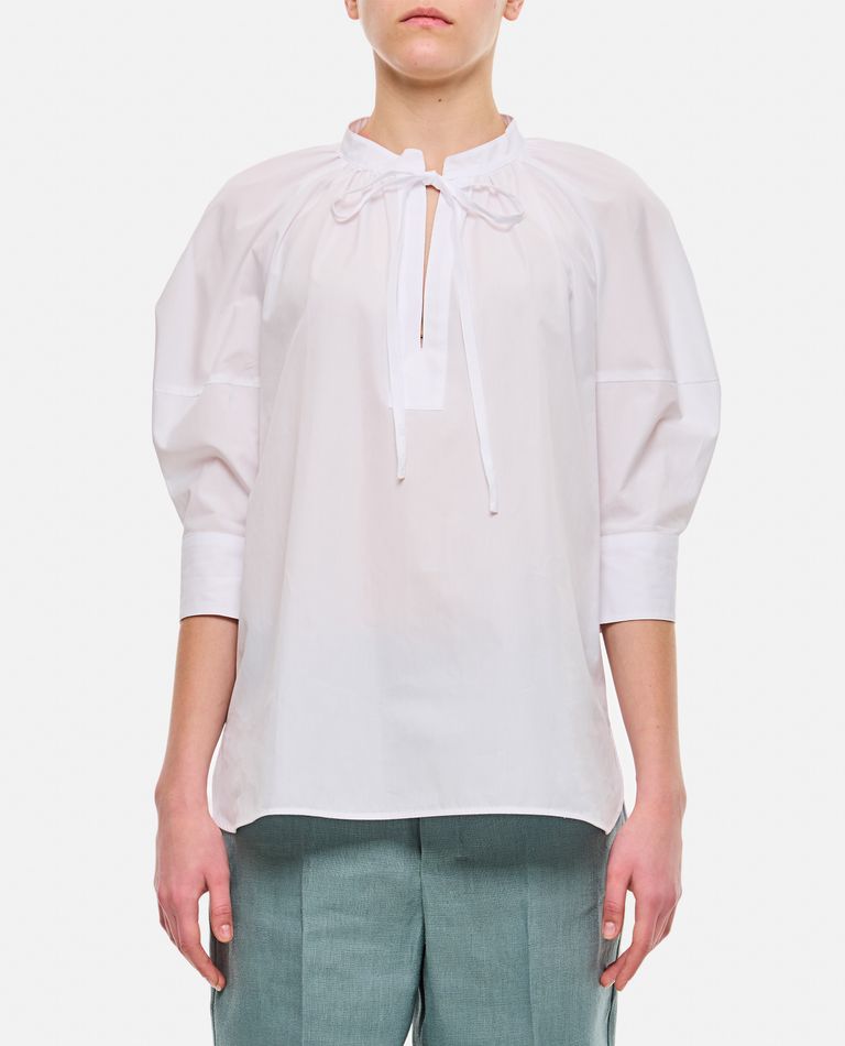 Shop Max Mara Capri Short Sleeve Shirt In White
