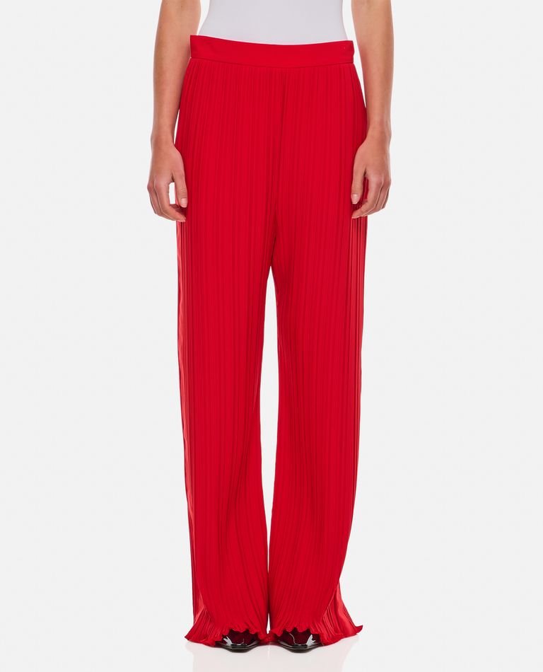 Shop Lanvin Pleated Pants In Red
