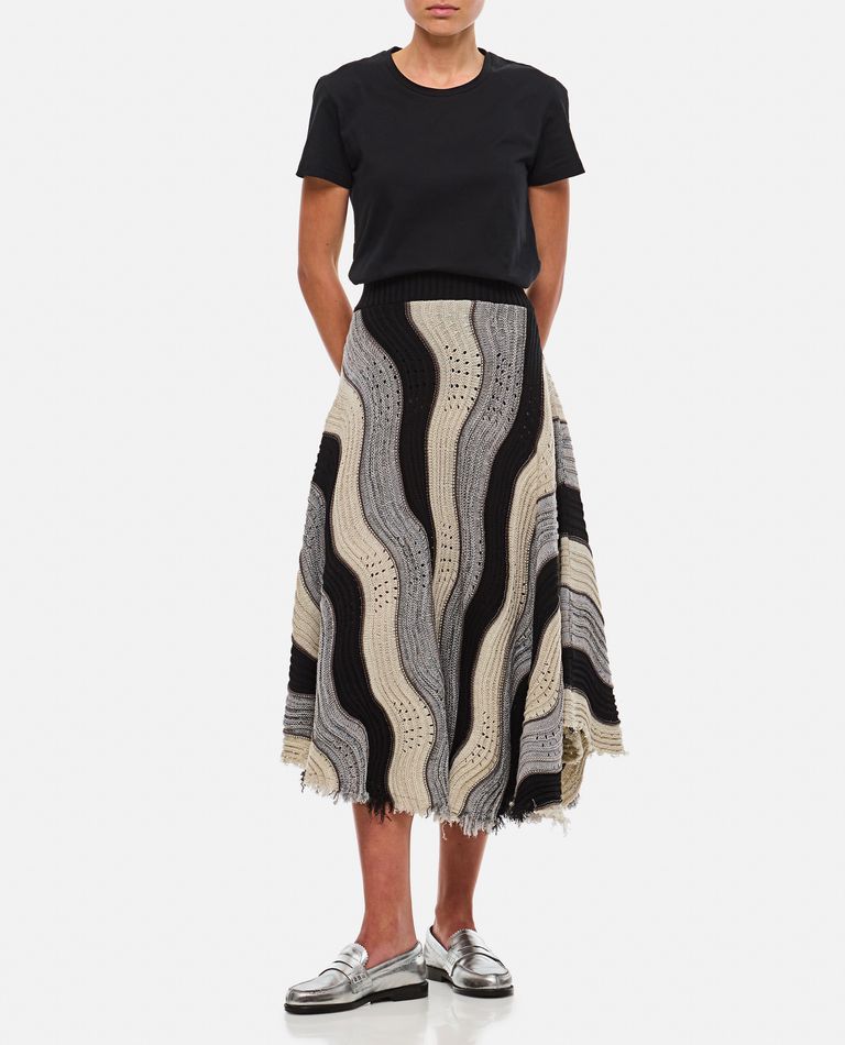 Shop Vitelli Peacock Flared Skirt In Multicolor