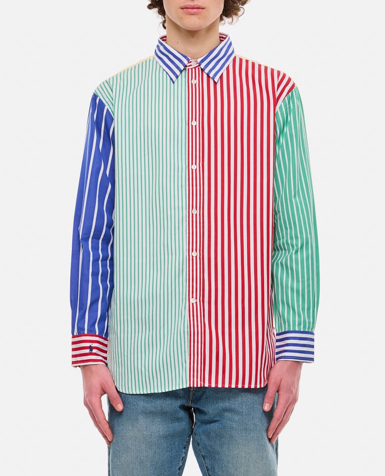 Shop Polo Ralph Lauren Color Block Striped Shirt In Multicolor