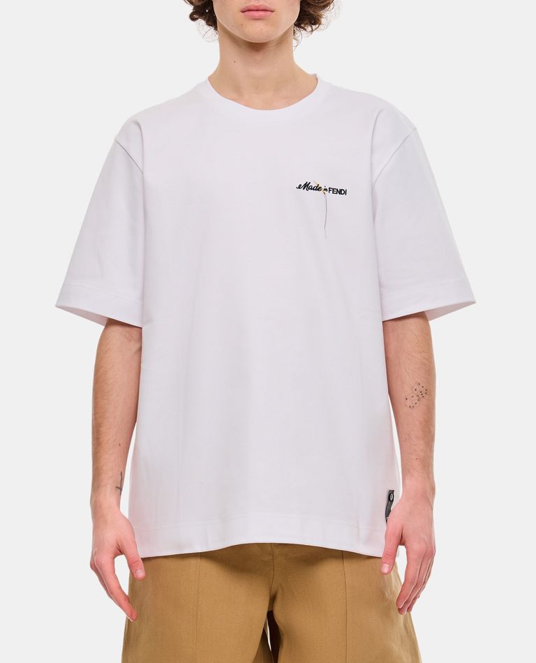 Shop Fendi Made In  T-shirt In White