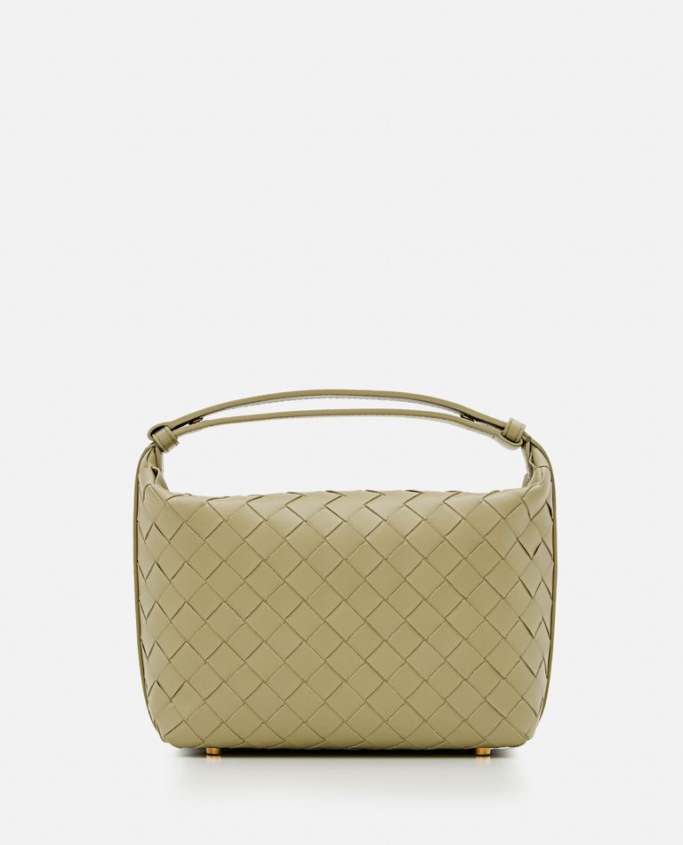 Bottega Veneta Mini Wallace Intrecciato Leather Shoulder Bag In Beige