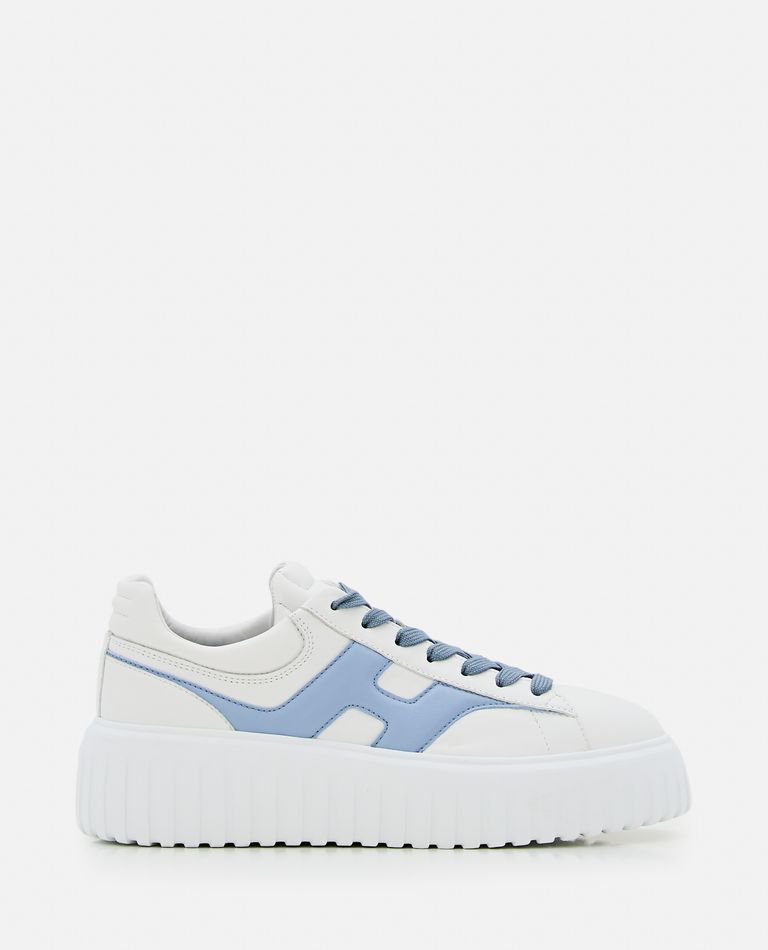 Hogan Lace Up H-stripe Trainers In White