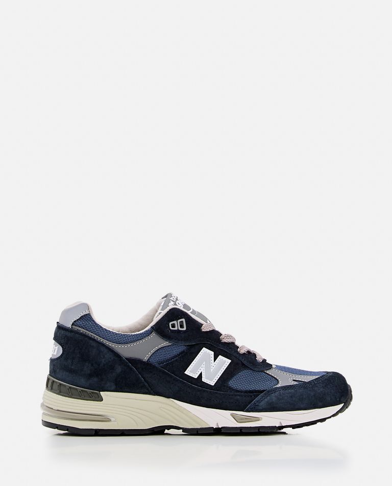 Shop New Balance 991 Leather Sneakers In Blue