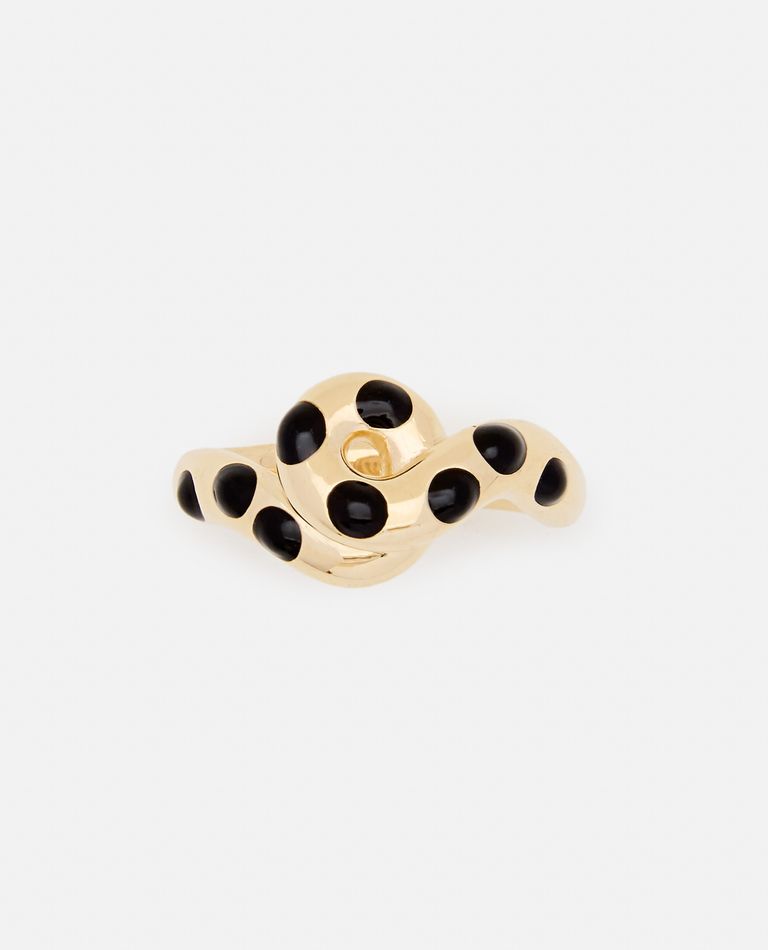 Shop Bea Bongiasca Chonky Wave Polka Dots Ring In Gold