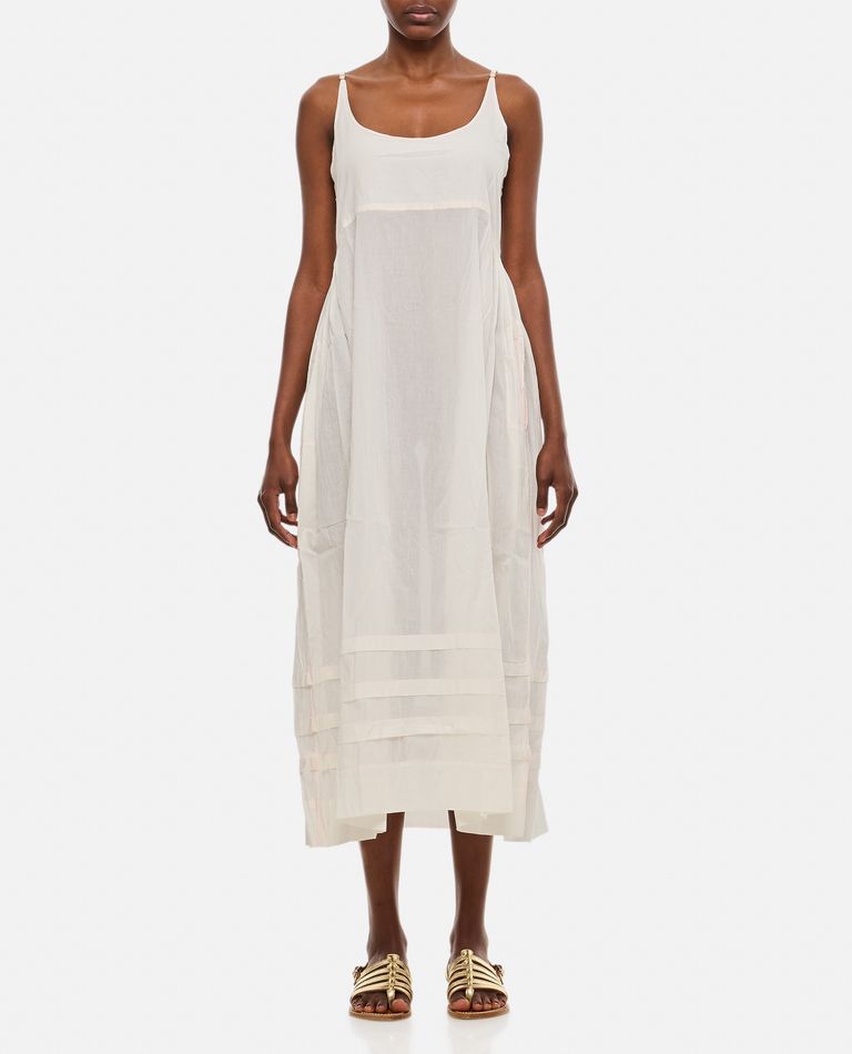 Injiri Cotton Slip Dress In White