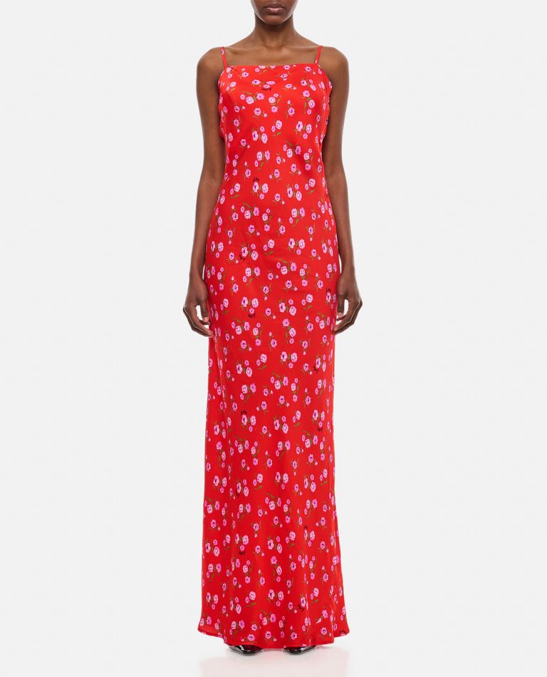 Shop Rotate Birger Christensen Printed Maxi Dress In Red