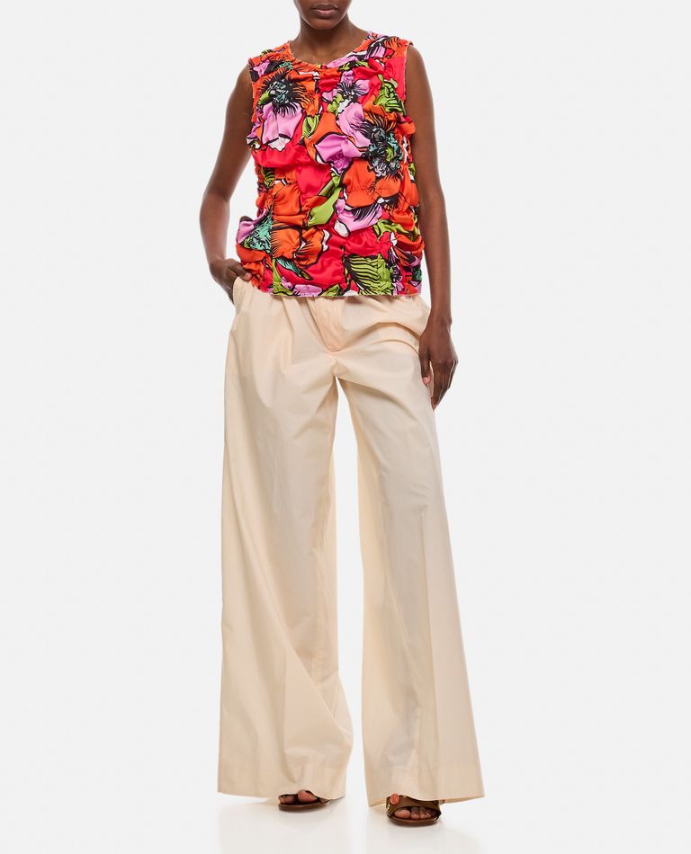 Shop Quira Oversized Cotton Trousers In Rose