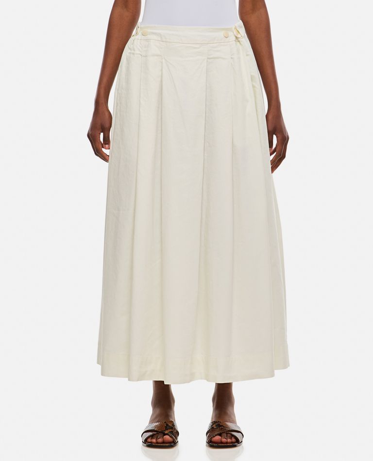 Casey & Casey Bowling Cotton And Linen Skirt In White